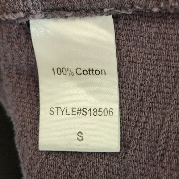 Linen Rose Boho Gray Sweatshirt with Raw Edges Size Small