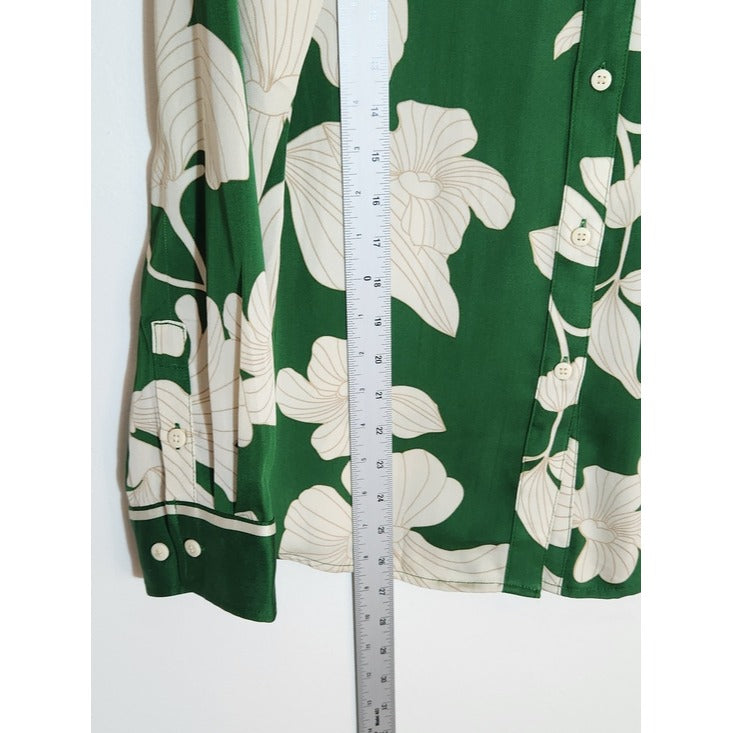 H&M Green Floral Buttondown Shirt Size Small