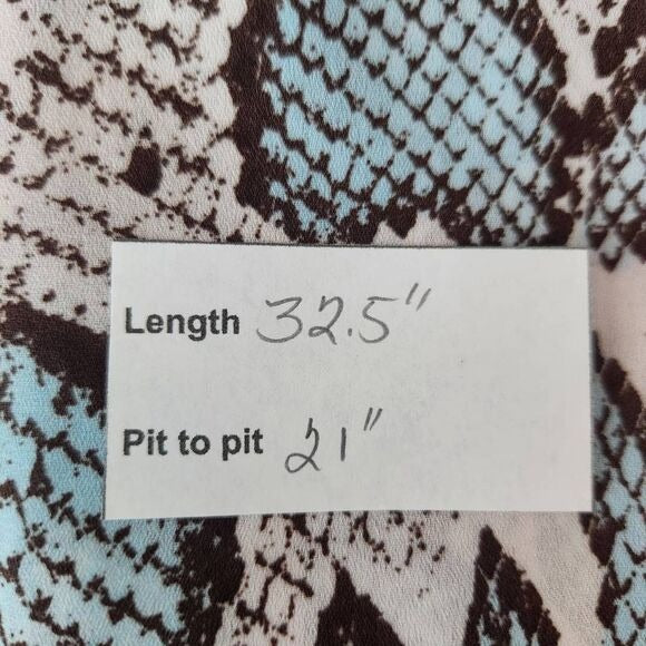 Altar'd State Oversized Pink and Blue Snakeskin Print Mini Dress Size Large
