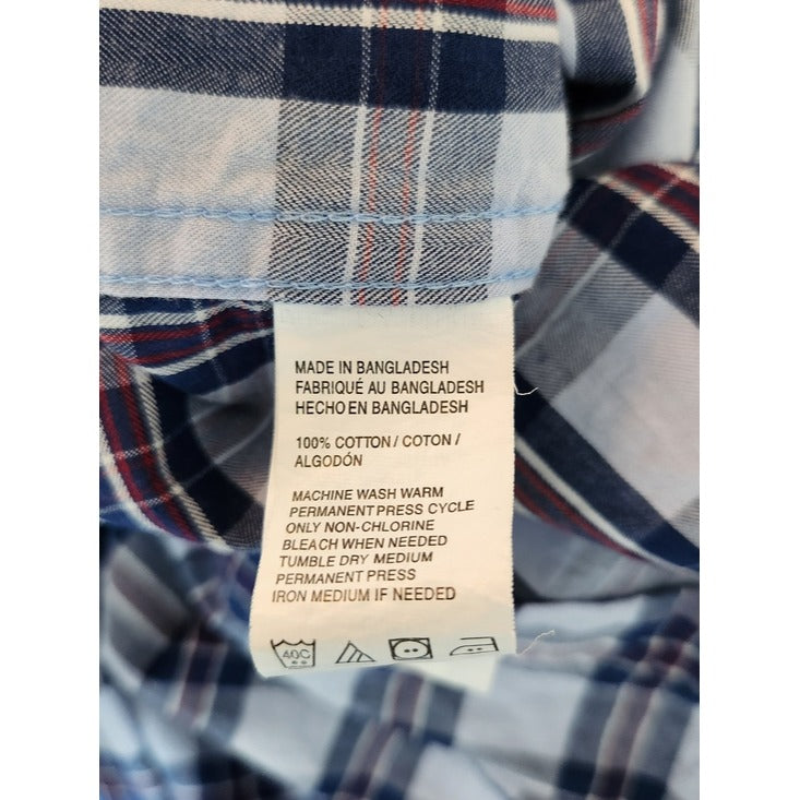 IZOD Men's Blue Plaid Button Down Shirt Size XXL