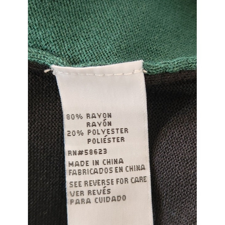 Carol Rose Green and Teal Quarter Zip Colorblock Sweater Size Large Flaw