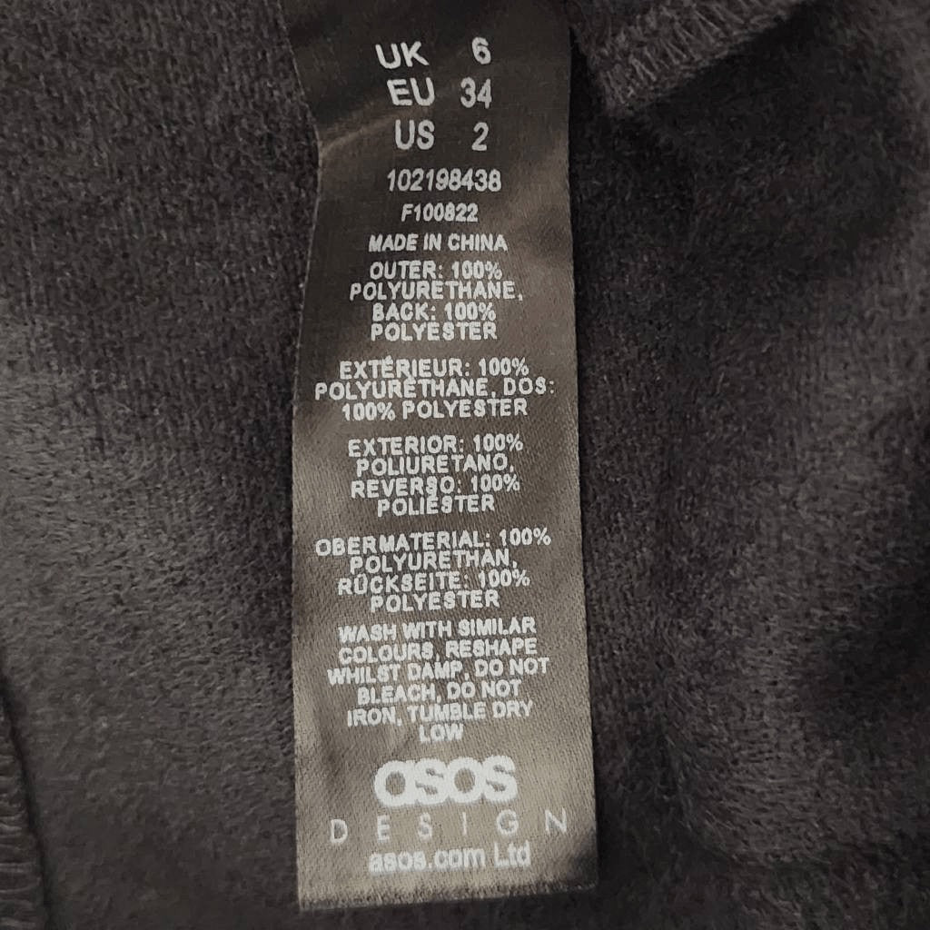 Asos Black Faux Leather Skinny Pants Size 2 Tall Black Leather Pants