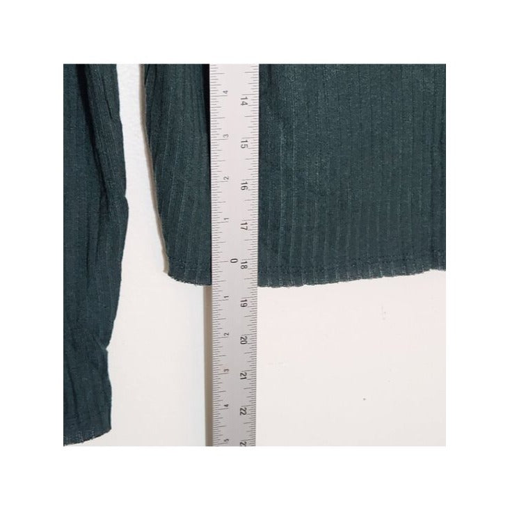 Lulus Forest Green Ribbed Knit Cropped Top Size XS NWT