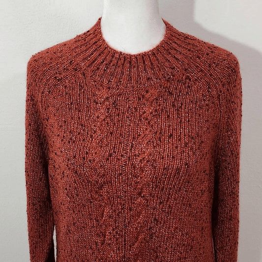 Naturals D&Co. Rust Sweater Size XS Soft Mock Neck Knit Sweater