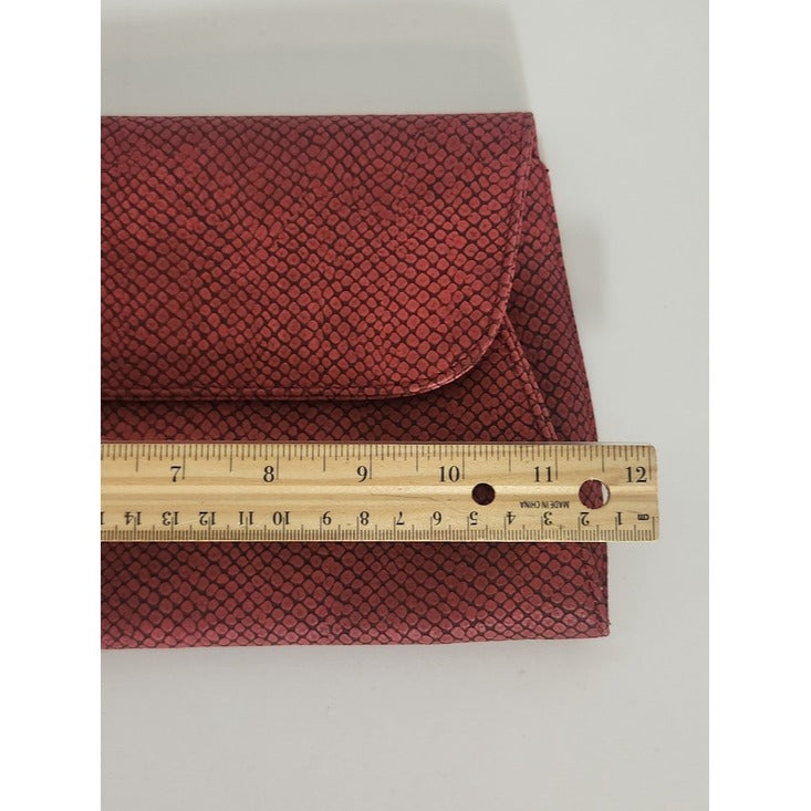 Urban Expressions Red Faux Snakeskin Embossed Clutch