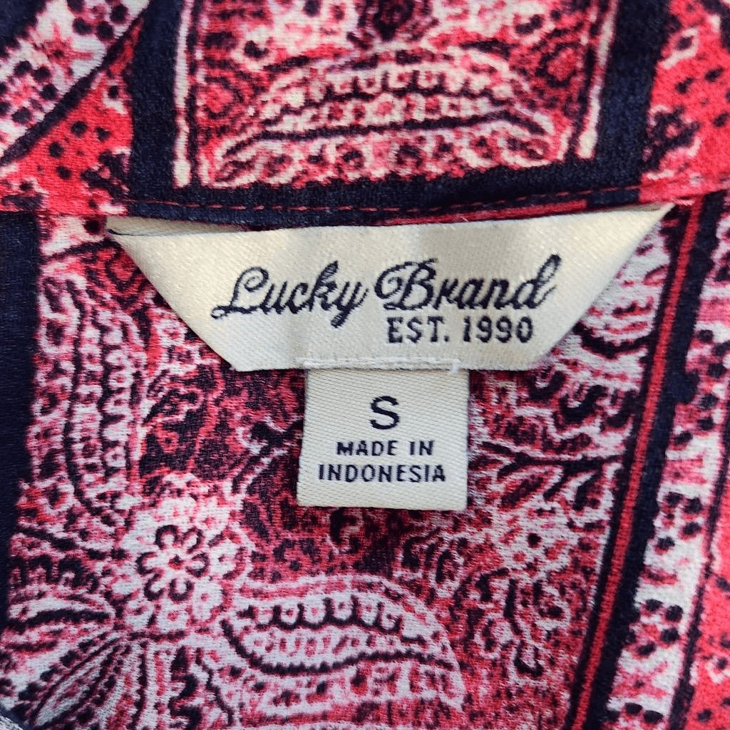 Lucky Brand Red Boho Top Size Small Lucky Brand Red Top with Tie Waist