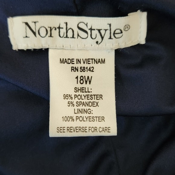 NorthStyle Yellow and Navy Floral Sleeveless Dress Size 18W Wedding Guest Dress