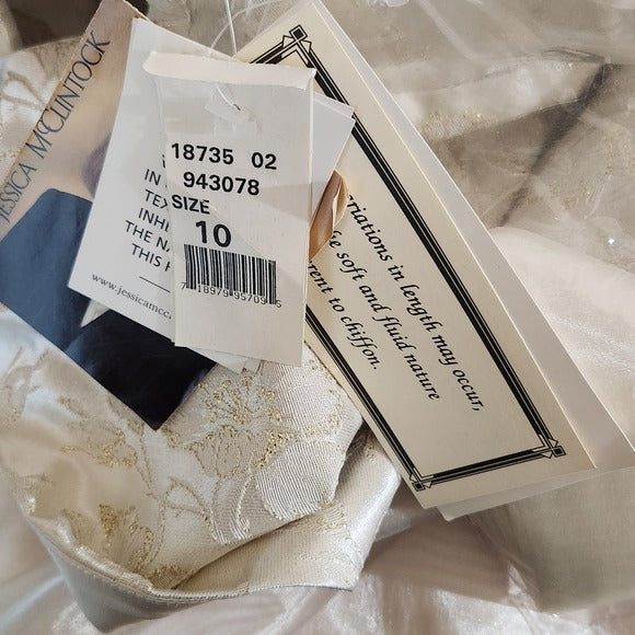 Scott McClintock Cream Formal Maxi Dress Size 10 Petite Mother of the Bride New