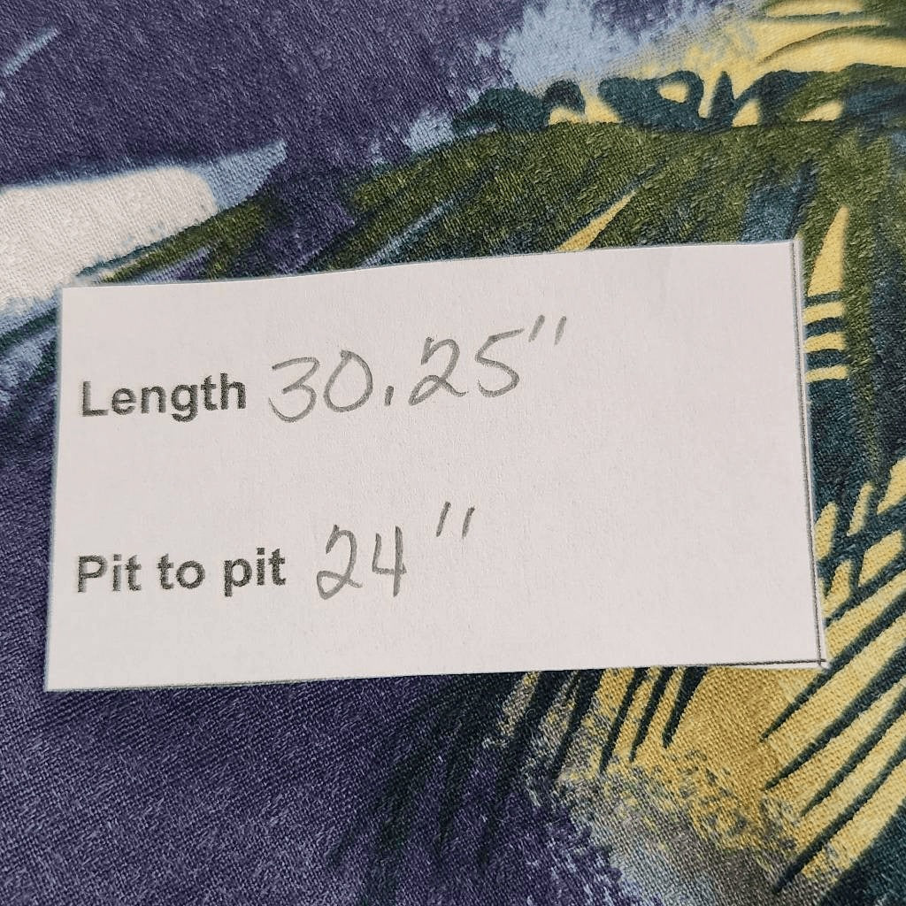 Original Island Sport Blue Hawaiian Shirt Size Large Sailboat Hawaiian Shirt