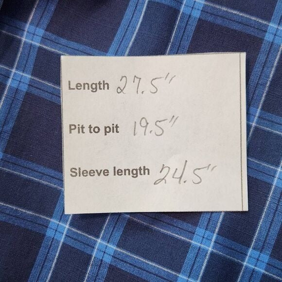 Hyden Yoo Blue Plaid Button Down Shirt Size Small Navy Plaid Shirt New