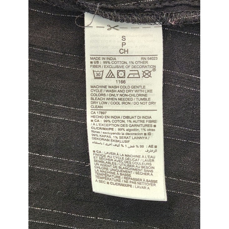 Old Navy Black Swiss Dot Peasant Blouse Size Small