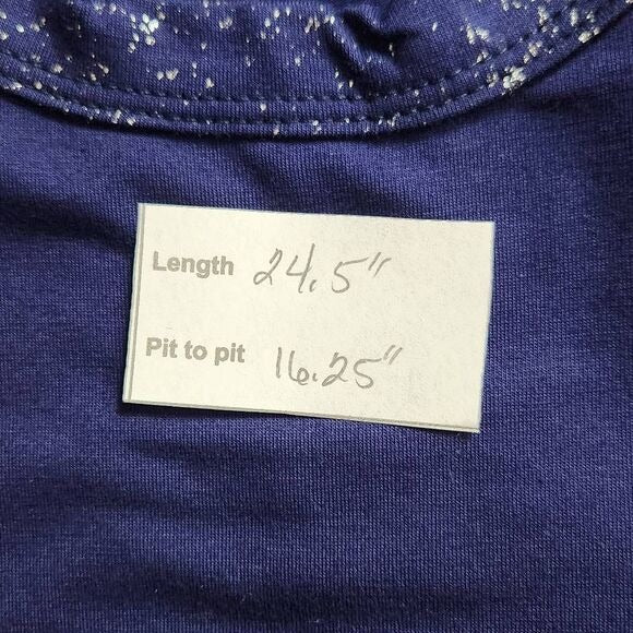 Michael Lauren Indigo Blue Knit Tank with Shimmer Accents Size Medium