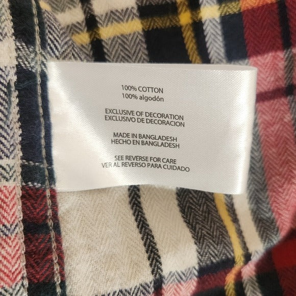 Eddie Bauer Men's Red Multicolor Plaid Flannel Shirt Size XL