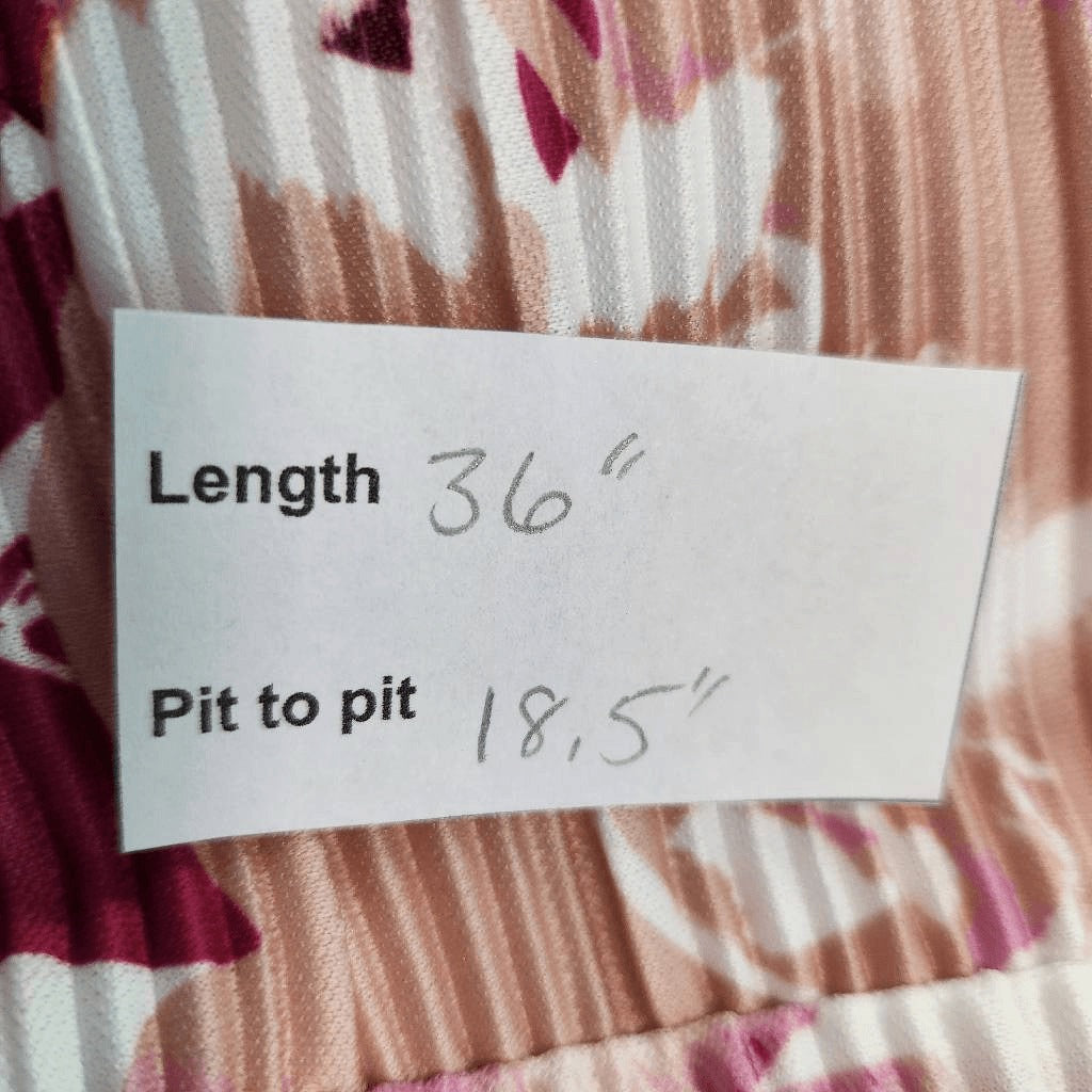 Destination Maternity Floral Print Pleated Wrap Dress Size Large Wedding Guest