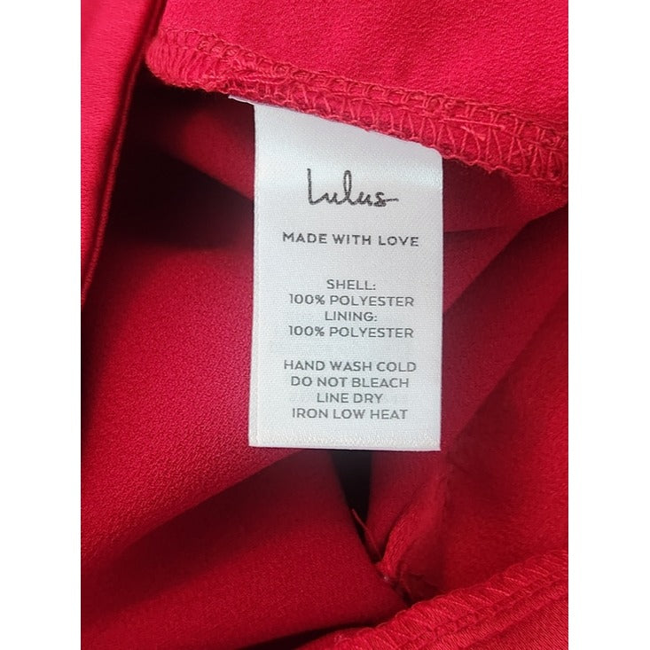 Lulus Red Satin Wide Leg Pants Size Small NWT