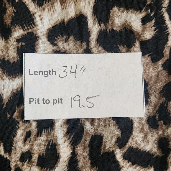 Jodifl Leopard Print Long Sleeve Mini Dress Size Medium Leopard Shift Dress