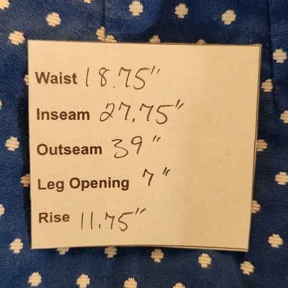 Talbots Blue and White Polka Dot Ankle Pants Size 16 Preppy Polka Dot Pants