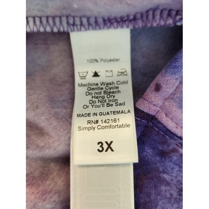 Rise by LuLaRoe Pink and Purple Print Half Zip Athleisure Pullover Size3X NWT
