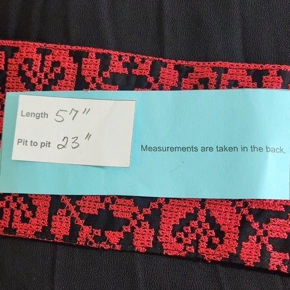 Black and Red Sheer Women's Robe NWOT Size Medium Black Long Robe