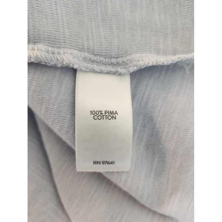J. Jill Light Blue Pima Cotton Scoop Neck Tee Size Large Flaw