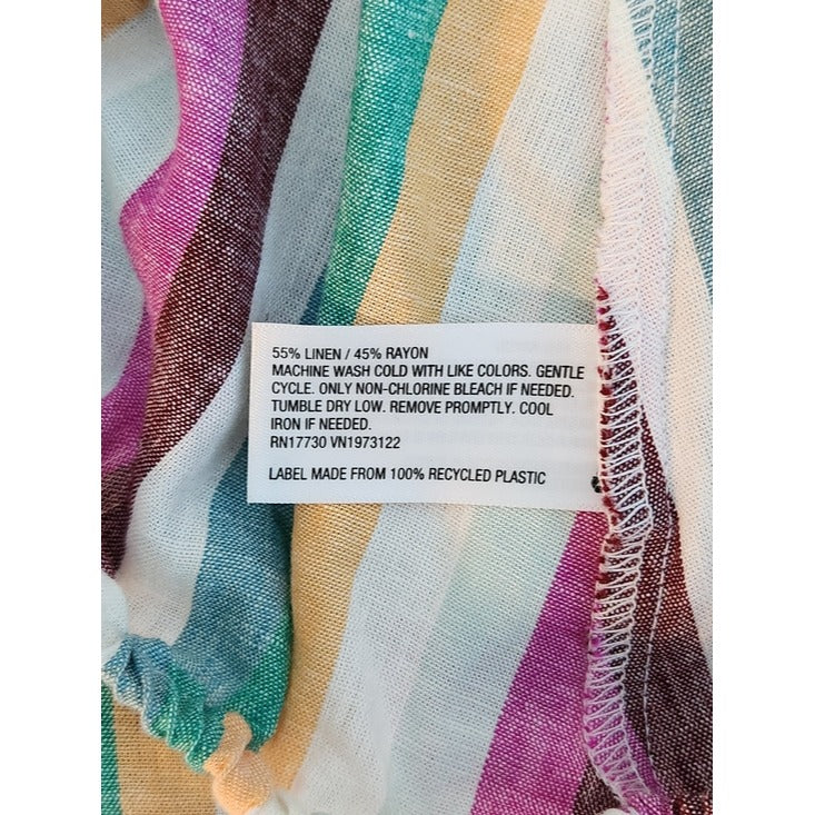 Ava & Viv Multicolor Stripe Linen Blend Crop Top Size 3X NWT