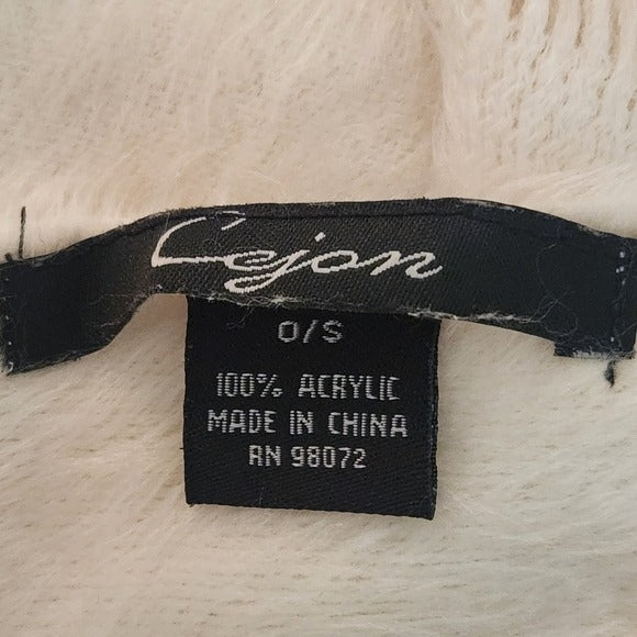 Cejon Cream Faux Fur Scarf with Fringe 8 x 74