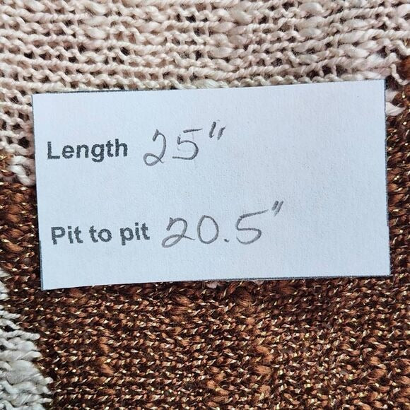 Kori Brown Star Sweater Size Large Oversized Blush and Brown Sweater New