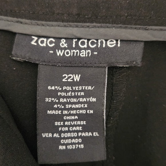 Zac & Rachel Black Knit A-Line Skirt Size 22W