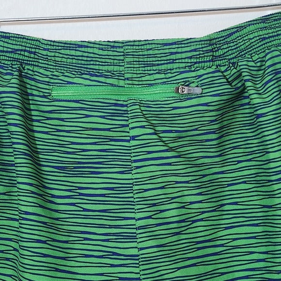Nike Green and Navy Running Shorts Size Medium Nike Women's Shorts