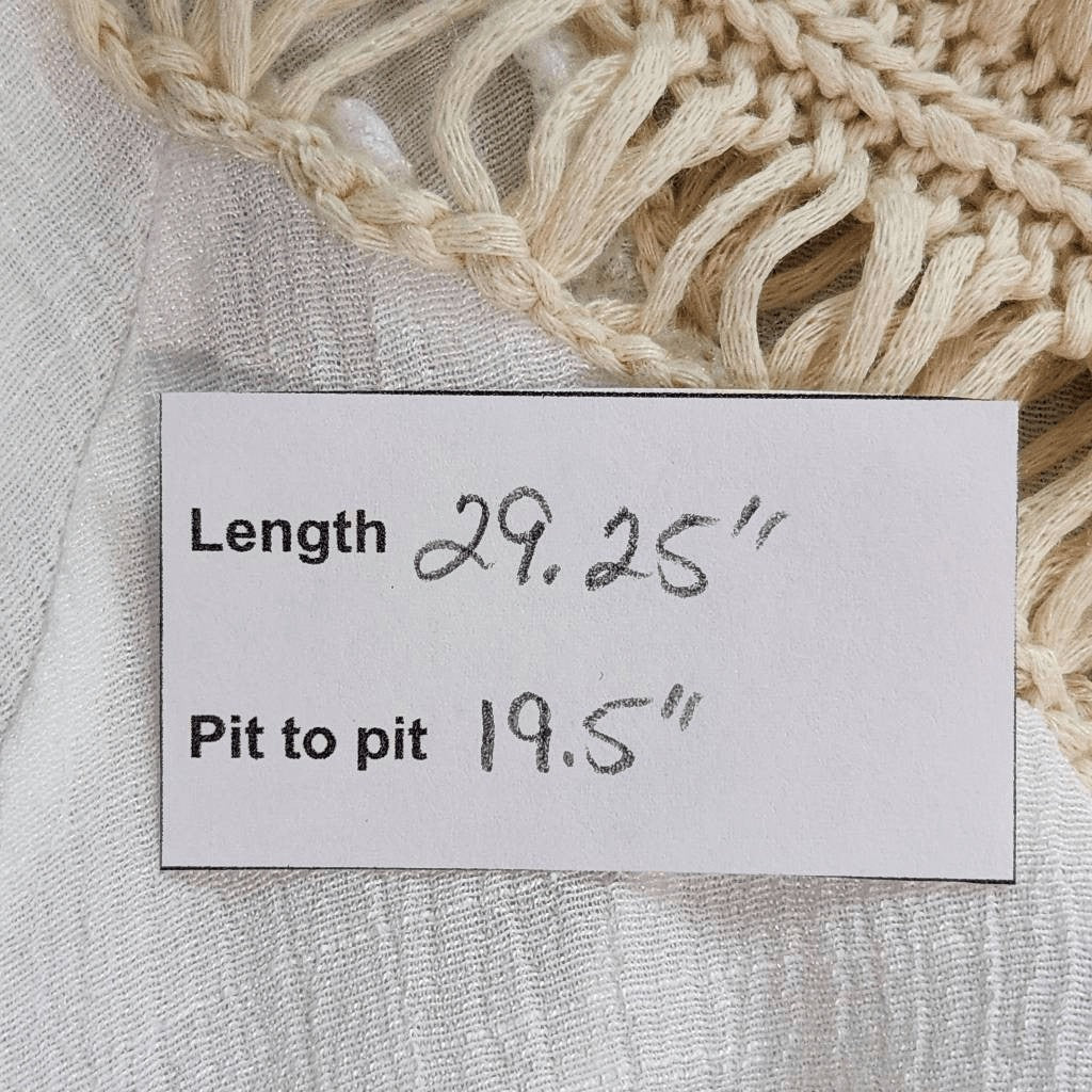 Ana & Rose White and Cream Crochet Cover-Up Size Small Crochet Beach Cover-Up