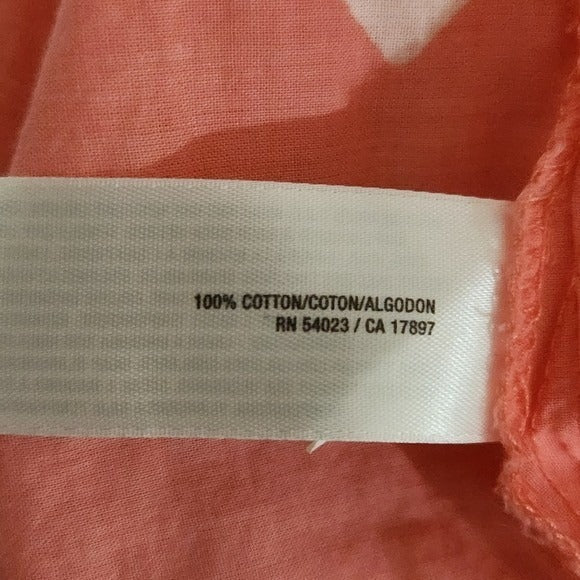 Old Navy Coral Pink Cotton Tunic Blouse Size Large Coral Print Tunic