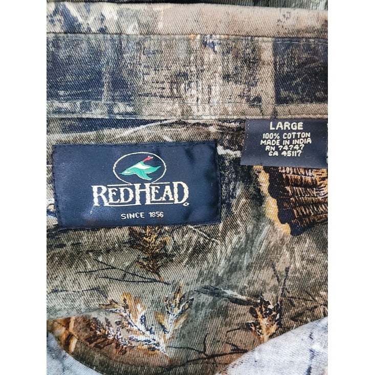 RedHead Camouflage Turkey Print Button Down Shirt Size Large