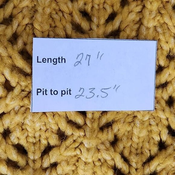 Lane Bryant Mustard Yellow Knit Sweater Size 18/20 Chunky Knit Gold Sweayer