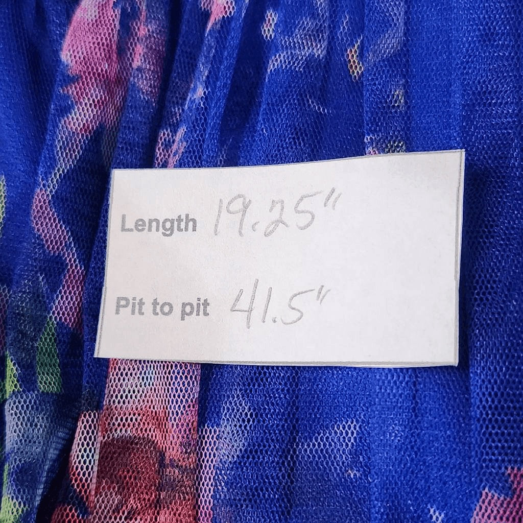 Candalite Women's Blue Floral Dress Size 1X Plus Size Wedding Guest Dress