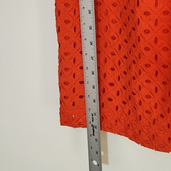 Michael Kors Orange Eyelet Lace Mini Dress Size Large Off-the-shoulder