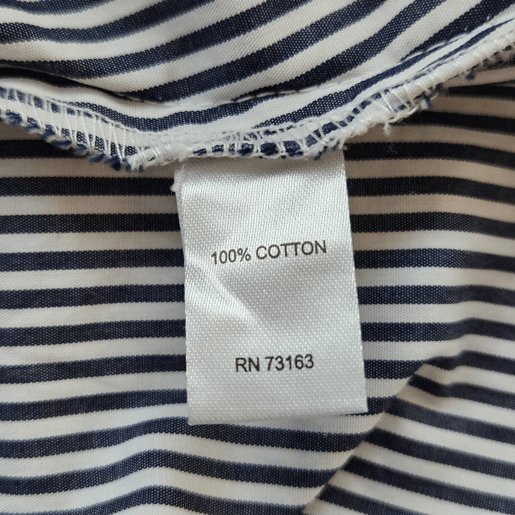 Cupio Navy Stripe Off the Shoulder Top Size Medium Preppy Striped Top