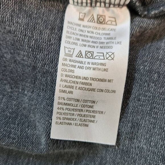 AnyBody Washed French Terry Dark Blue Shawl Collar Jacket Size XS