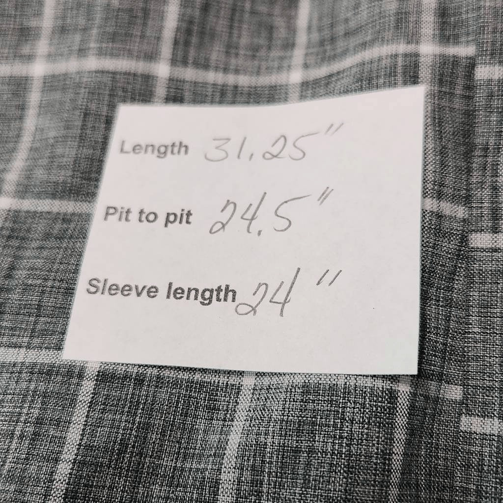 Orvis Gray and White Check Plaid Long Sleeve Button-Down Shirt Size XL