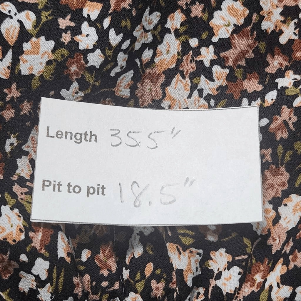 Black Floral Mini Dress Size Large SHEIN Floral Wrap Dress Wedding Guest Dress