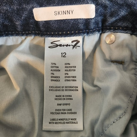 Seven7 Medium Wash Skinny Jeans Size 12