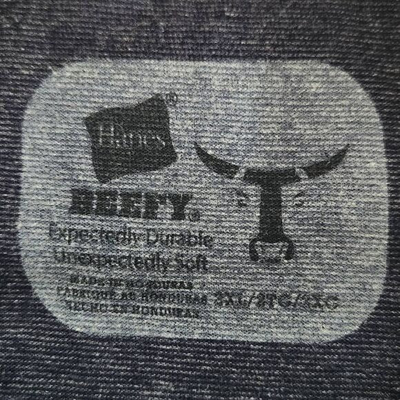 Hanes Navy Henley Size 2XL Hanes Beefy-T Dark Blue Cotton Henley