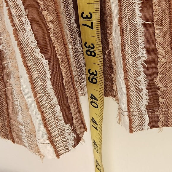 My Danielle Brown and White Textured Stripe Shift Dress Size XXL