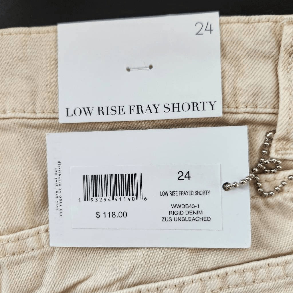 WeWoreWhat Cream Denim Cut Off Shorts NWT Size 24 Natural Revolve jean shorts