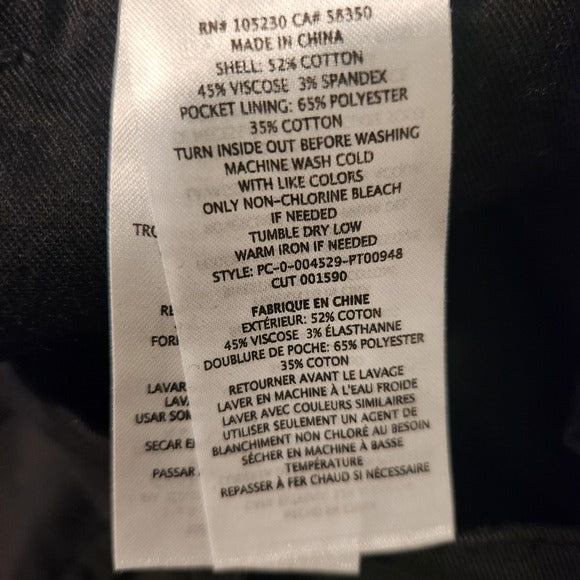 Current/Elliott Black The Confidant Cropped Chino Pants Size 31 NWT