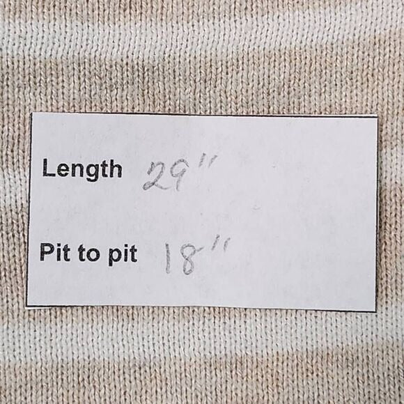 J. Crew Tan Stripe Boatneck Tunic Sweater Size Medium Preppy Stripe Sweater