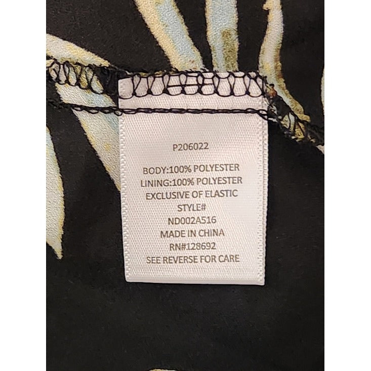 Madden NYC Green and Black Floral Print Halter Mini Dress Size Large