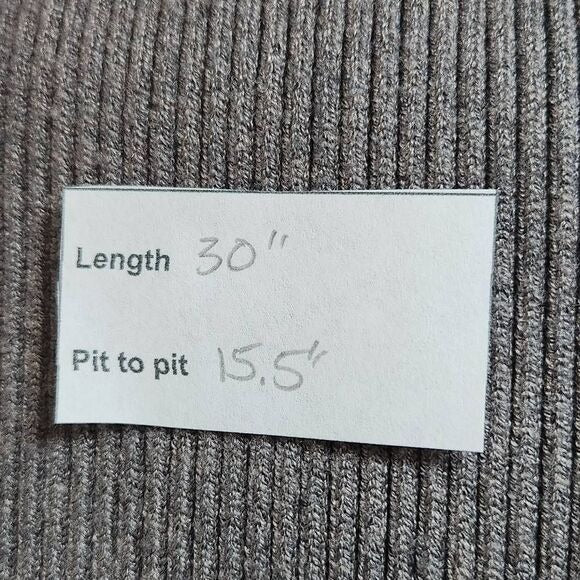 Zara Gray Ribbed Knit Sleeveless Turtleneck Tunic Sweater Size Medium