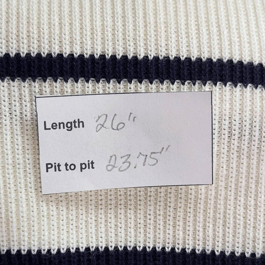 Nautica Black and Cream Stripe Sweater NWT Size XL Preppy Sweater