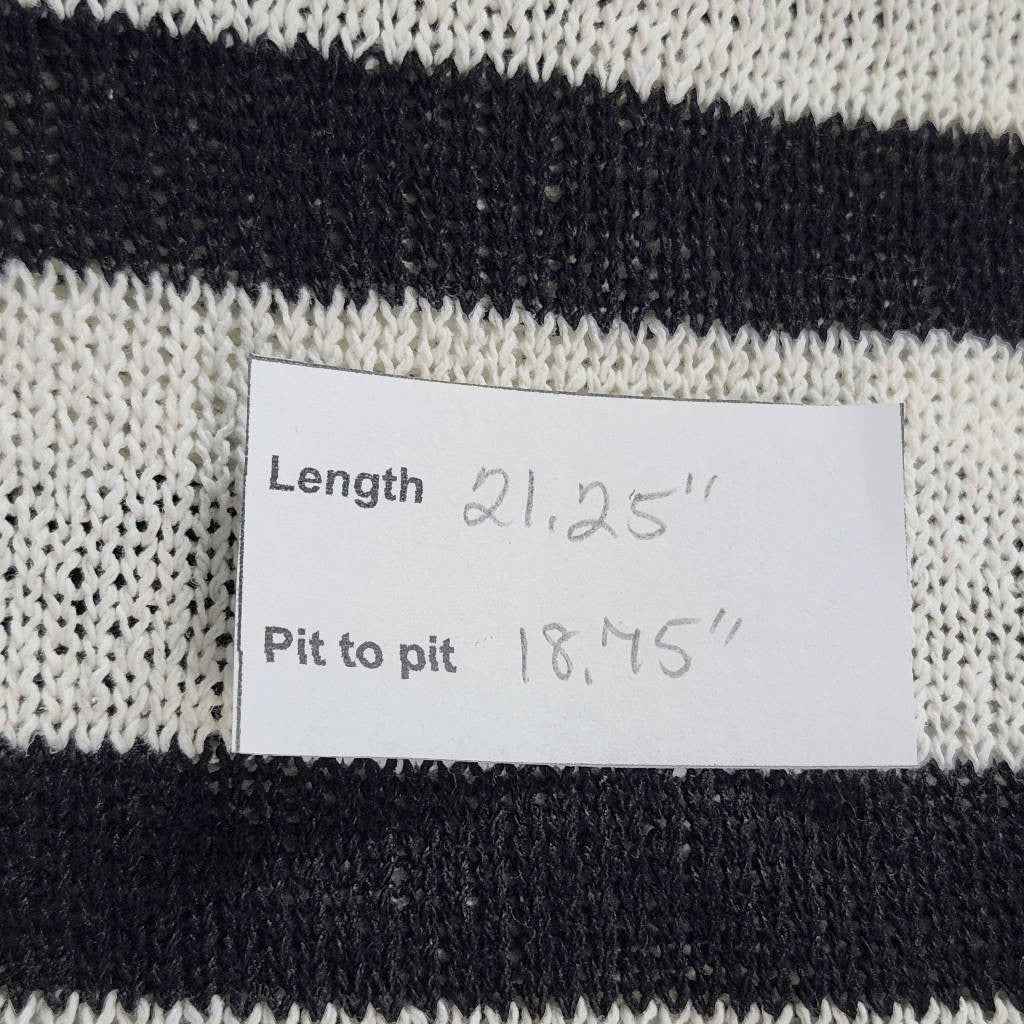 Zara Black and Cream Stripe Knit Top NWT Size Small Black Stripe Top