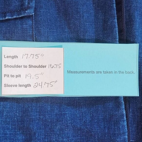 Day Birger et Mikkelsen Blue Chambray Distressed Linen Jacket Size Small 36